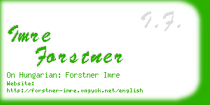 imre forstner business card